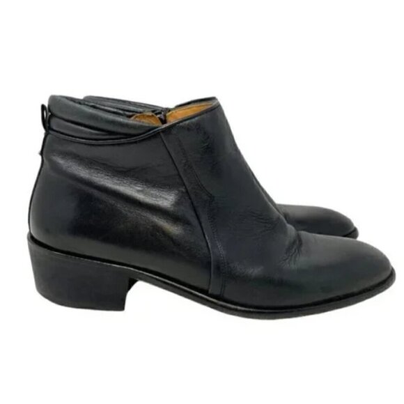 Mario Calugi Black Calf Leather Zip Ankle Boots - Size 7.5 - Picture 3 of 8